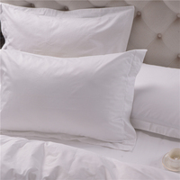 Taie d'oreiller en satin de coton naturel 100% de haute qualité, luxe, sur mesure, blanche, pour hôtel