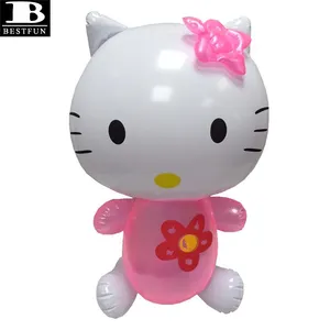 Boneka Hello Kitty Tiup PVC Mainan Peraga Karakter Kartun Balon Gambar Kartun untuk Anak-anak
