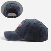 Casquette de baseball en PVC style européen et américain, effet vieilli, visière courbée, texte alphanumérique personnalisé, broderie machine, tendance