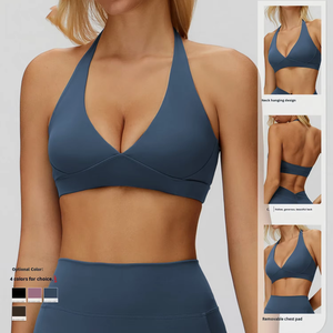 <span class=keywords><strong>Sujetador</strong></span> deportivo de alta gama <span class=keywords><strong>Sujetador</strong></span> de yoga transfronterizo transpirable con cuello Halter y espalda hermosa para Fitness y <span class=keywords><strong>sujetador</strong></span> para correr para mujeres - Product Image 1