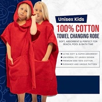 Poncho de surf à capuche pour enfants BKD Custom 100% coton, robe de bain longue pour garçons et filles de 6 à 13 ans, serviette de bain à absorption rapide
