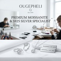 OUGEPHELI Anting Hip Hop Berlapis Emas/Perak Perak Sterling 925 Moissanite Bentuk Bunga Terlaris Populer
