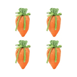 2026 Hot-Selling Creative Carrot <b>Gift</b> <b>Bag</b> Drawstring Party Velvet <b>Easter</b> 24X10cm Modern Embossing Printed Colors - Product Image 1