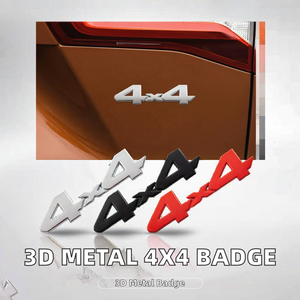 3D Metal Red Chrome Black Logo 4X4 Emblem Letters Self-adhesive Waterproof Single Use <b>Car</b> Styling Decal Rear Trunk Badge for 4x4 - Product Image 2