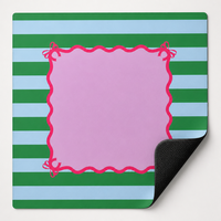 Tapis de mahjong antidérapant et imperméable avec sac de rangement, design rayé pastel pour les soirées de jeu à la maison
