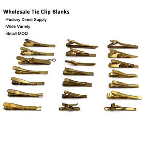 Venta al por Mayor de Fábrica, Clips y Broches para Corbata de Latón Delgados Unisex Color Ámbar, para Regalos de Negocios y Bodas - Product Image 2