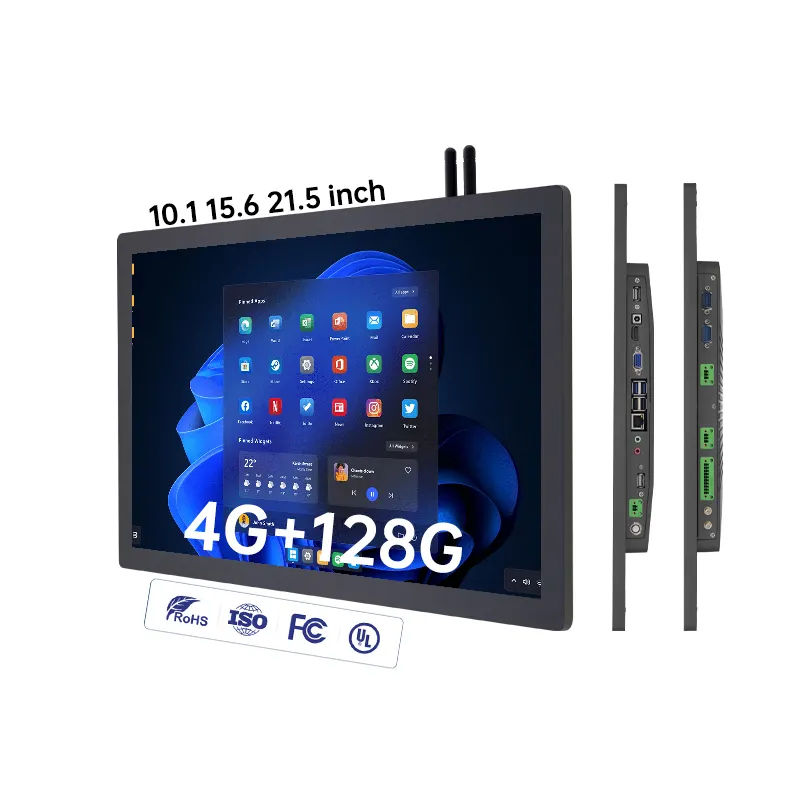 10.1 15.6 21.5 pollici pannello Touch Screen industriale PC tutto In uno LCD Tablet PC i3 i5 i7 J1900 CPU 8G + 128G Windows7/8/10/Linux