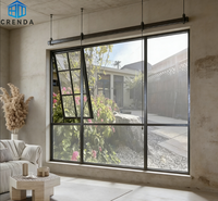 Ventana de Seguridad Exterior de Acero con Vidrio y Rejillas, Precio de Fábrica al por Mayor, Económica