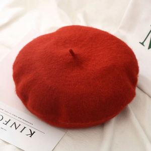Solid Color Plain Wool Beret <b>Drop</b> Shipping Winter Hats French Beret for Women - Product Image 3