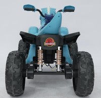 Quad électrique pour enfants 24V 4 roues motrices, dinosaure, télécommande 2.4G, batterie, siège en cuir, roues en EVA, 3-8 ans