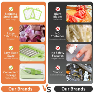 Vente en gros de hachoirs à légumes multifonctionnels 14 en 1, trancheurs pour salade, pommes de terre, carottes, ail - Product Image 3