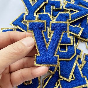 Letras Autoadhesivas de Chenilla con Apliques Brillantes en Azul Rey con Borde Dorado, de la A a la Z, para Reparación, Oferta <span class=keywords><strong>2022</strong></span> - Product Image 5