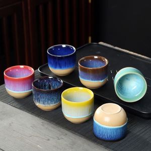 Wholesale 150ml <b>Espresso</b> <b>Cup</b> for Arab Handmade Coarse Ceramic Colored Tea <b>Cups</b> Logo Customization for Gift - Product Image 3