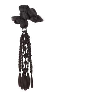 Perruque tressée en queue de cheval, chignon de style chinois, cheveux synthétiques à haute élasticité pour coiffure de mariée, usage général - Product Image 3