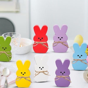 Decorazione Pasquale Economica a Forma di Coniglio in <span class=keywords><strong>Legno</strong></span> Dipinto, <span class=keywords><strong>Centrotavola</strong></span> Rustico a Più Livelli - Product Image 2