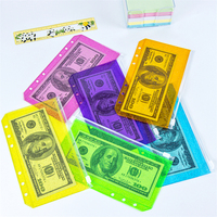 Pochettes A5 A6 A7 à fermeture éclair, pochettes PVC colorées à paillettes, sacs de rangement pour feuilles mobiles, enveloppes à monnaie zippées, protège-documents