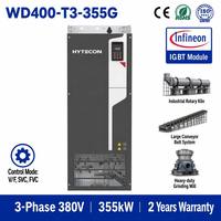 Variador de Frecuencia HYTECON 480HP 355kW VFD Trifásico 380V-480V, Accionamiento de CA Industrial de Servicio Pesado con Control Vectorial para Bombas de Minería