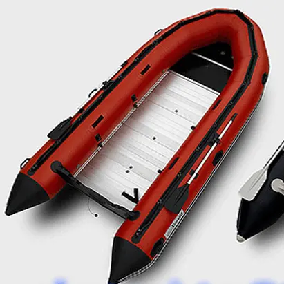 Barca di salvataggio in gomma gonfiabile 430 PVC Hypalon pesca a pavimento in alluminio con motore per 4 adulti