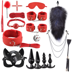 BDSM Bondage para mujer adulta, Juguetes sexuales, Clip de pezón de cuero, paleta para azotar, látigo, cuello, mordaza para la boca, Anal tapón, esclavo esposado - Product Image 3