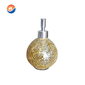 Bouteilles en verre effet mosaïque de 450 ml pour gel douche, shampoing, lotion, désinfectant pour les mains, avec bouchon à vis et impression sérigraphique - Product Image 5