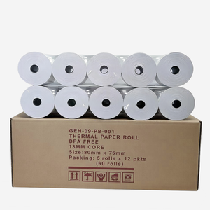 Rouleau de papier thermique à bas prix 80x80mm 100% pâte de bois blanc pur pour l'impression de reçus de caisse enregistreuse ATM POS - Product Image 3
