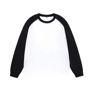 Lange T-Shirt Met Splice Mouw/Oversized Cilinder T-Shirt/Zwart T-Shirt