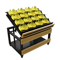 Vente au détail supermarché magasin épicerie en bois métal conception produire Type 3/4/5 couches étape banane Riser présentoir étagère