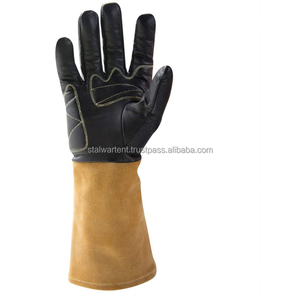 Gants en cuir pour hommes, résistants à la chaleur et au feu extrêmes, avec surpiqûres, parfaits pour la cheminée, le poêle, le four, le barbecue, la soudure - Product Image 3