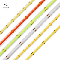 Lampu Strip LED RGB Berkualitas Tinggi COB 576LEDS DC12/24V 10mm 10m/roll Pengontrol USB untuk Kabinet Dinding Latar Belakang TV