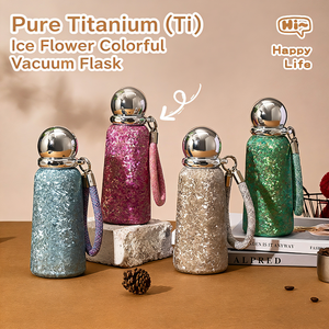 Taza de Café Kingze Premium de Titanio Puro de 360 ml, Doble Pared, Aislada al Vacío, Antibacteriana, Antiderrames, con Asa Tejida - Product Image 1