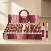 Flacons atomiseurs de parfum vides rechargeables style stylo 35 ml, vaporisateur de voyage rose dégradé avec capuchon doré, logo personnalisé en gros