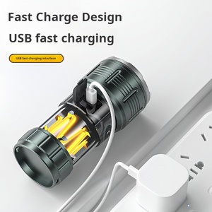 ไฟฉายและคบไฟ LED ชาร์จด้วย USB สำหรับตั้งแคมป์กลางแจ้ง IP65อัตรา ABS สำหรับการผจญภัยในป่า - Product Image 4