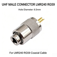 Connecteur coaxial RF PL259 mâle à visser, double usage, pour câbles RG58, LMR300, 5D-FB, RG213, RG142, LMR400, prise UHF