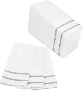 Vendita calda tovaglioli di carta Airlaid matrimonio bianco stampato Hotel personalizzato 40x40 Logo lino cotone