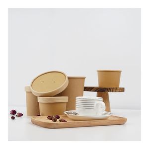 Couvercle jetable en papier biodégradable à 100 % pour seau à soupe à emporter, vente en gros d'usine, respectueux de l'environnement - Product Image 1