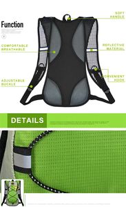 Sacs d'hydratation pour vélo de randonnée imperméables personnalisés, sac à dos d'hydratation pour la randonnée en plein air, le cyclisme, sac à dos avec poche à eau - Product Image 2