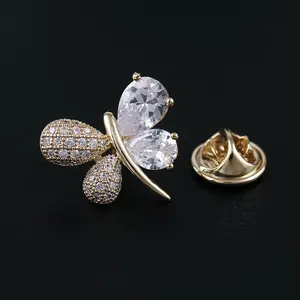 fashion trend deluxe butterfly zircon cuff link collar multi-functional jewelry decorative button bowknot brooches