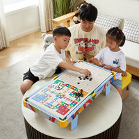 Table de billard pour enfants 6 en 1, table de jeux multifonctionnelle, billard, curling, bowling, sling puck, ludo, gobang, jeu d'intérieur portable pour la maison TM-3106