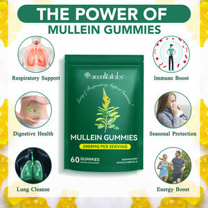 Acentiallabs 2000mg Ekstrak Daun Mullein Gummies Pendukung Imunitas Pembersih Pernapasan Paru-paru Alami Vegan Mullein Gummies untuk Paru-paru - Product Image 4