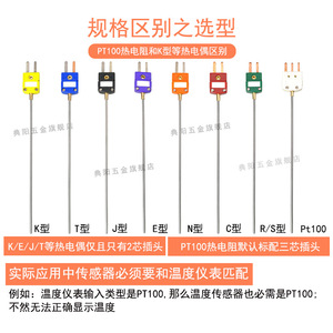 เทอร์โมคัปเปิลชนิด K แบบหุ้มเกราะสำหรับอุณหภูมิสูง, เทอร์โมคัปเปิลแบบหุ้มเกราะแบบเสียบปลั๊ก, เซ็นเซอร์วัดอุณหภูมิ, หัววัดอุณหภูมิแบบยืดหยุ่น - Product Image 3