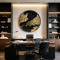 Peinture murale moderne abstraite de luxe en résine époxy, finition brillante, cadre en aluminium, incrustation de strass, décoration intérieure pour hôtel