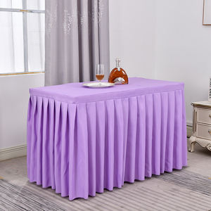 Lujosa falda de mesa con volantes reutilizable para fiestas y bodas 'Meeting Blue' Zócalo de mesa de banquete para hoteles y banquetes - Product Image 2