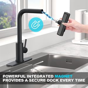 Grifos De Cocina De Acero inoxidable De un solo orificio negro mate <span class=keywords><strong>Grifo</strong></span> rociador De <span class=keywords><strong>alto</strong></span> flujo para fregadero para casa rodante de campo Lavandería RV Bar - Product Image 5