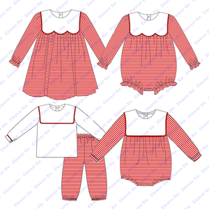 2025 Día de San Valentín algodón rojo niños pequeños conjuntos de ropa de manga larga hermano a juego niños ropa 6-12 AÑOS NIÑOS pantalón conjunto - Product Image 2