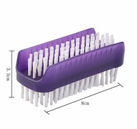 Haixin Brosse à ongles en plastique transparent Brosse à ongles double face pour les soins du corps emballée dans un sac