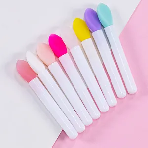 Enkele Mini Siliconen Lipstick Make-Up Borstel Oogschaduw Concealer Lipgloss Applicator Herbruikbare Cosmetische Borstel