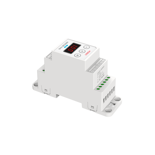 LTECH DIN-Rail Decoder Constant Voltage 4 Channel DMX/RDM Decoder