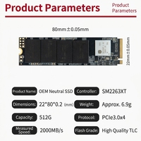 SSD NVMe Kecepatan Tinggi untuk Laptop Gaming 128GB 256GB 512GB 1TB Tbw Pcie 3.0 M.2 Internal Port Ekspansi SATA Baru