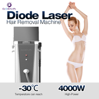 Machine d'épilation au laser à diode à 4 longueurs d'onde, 755 nm, 808 nm, 940 nm, 1064 nm, refroidissement par glace pour clinique