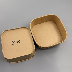 Bol en papier kraft carré personnalisé, recyclable, jetable, pour emballage de restauration rapide, adapté aux plats chauds et froids, fourni par l'usine. - Product Image 3